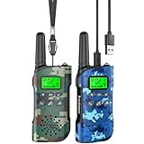 Inspireyes Walkie Talkie Kinder Aufladbar, 48 Stunden Arbeitszeit, Geschenke für Jungen Mädchen, Outdoor Wandern Camping, Geschenk für Jungen im Alter von 8–12 Jahren, 3–5 Mädchen, 2er Set Tarnfarben