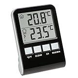 TFA Dostmann Digitales Funk Poolthermometer Palma, 30.3067.10, für Schwimmbad/Teich/Pool/Eisbad/Whirlpool, inkl Innenthermometer, Max-Min Werte, 60m Reichweite, 70 x 23 x 98 mm, anthrazit
