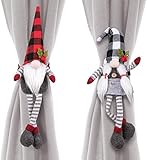 Aceshop 2 Stück Weihnachtsvorhangschnalle Weihnachten Vorhang Schnalle Raffhalte Santa Schneemann Vorhang Raffhalter Holdback Fenster Dekorationen Weihnachtsschmuck Vorhang Haken Urlaub Dekor
