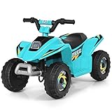 GOPLUS 6V Elektro Kindquad ATV mit Vor- und Rückwärtsschalter, Miniquad Kinderauto, Elektrofahrzeug aus PP + Stahl, Elektro Motorrad für Kinder ab 3 Jahre bis zu 30kg tragbar, 73x40x44,5cm (Blau)