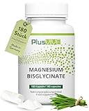 PlusVive Magnesium Bisglycinat Kapseln hochdosiert I 1x 180 Kapseln I 700mg Magnesiumbisglycinate & 100mg elementares Magnesium pro Tag I Nahrungsergänzungsmittel vegan & laborgeprüft