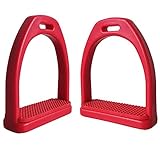 Mauedest Bommel für Reiten, 2 Stück/Set, rutschfest, ein Pedal für Reiten, Sicherheitsausrüstung, rot-groß