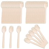Holzgabeln,200pcs Einweggabeln,10.5cm Einweg Kuchengabeln, Umweltfreundlich, Biologisch Abbaubar,Kompostierbar,Holzgabel für Partys, Kindergeburtstag, Grillabende, Picknicks, Camping, Hochzeits