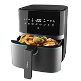 Cecotec Heißluftfritteuse 5,5 L Cecofry Full InoxBlack Pro 5500. 1700 W, Fritteuse ohne Öl, Diät und Digital, Touchpad, Edelstahl-Finish, PerfectCook-Technologie, Thermostat, 8 Modi