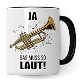 Trompete Tasse - Musik Geschenk für Trompeter - Kaffeetasse Musiker Trompetenspieler - Instrument Geschenkideen Becher Blechbläser Spruch Kaffeebecher