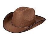 Boland 04097 - Hut Cowboy, Braun, mit Hutschnur, Filz, Ranger, Wild West, Westernhut, Accessoiree, Karneval, Halloween, Fasching, Mottoparty, Verkleidung, Theater