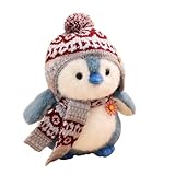Xiyocadt Pinguin-Kuscheltier, Pinguin-Plüschtier mit Kapuze, Perfekter Begleiter für Tierliebhaber, ideal als Spielbegleiter und Dekoration,Stofftier Kuscheltier zum Kuscheln & Spielen (27 cm,Blau)
