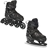 Raven Verstellbare 2in1 Inlineskates-Schlittschuhe Raven Oxen Black (Black, 38-42)