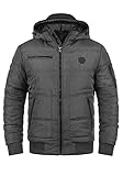 Blend BHBoris Herren Jacke Winterjacke Steppjacke gefüttert mit Kapuze Reißverschlusstaschen Rippbündchen Regular fit, Größe:XL, Farbe:Granite Teddy (75127)