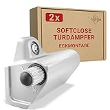 LouMaxx Softclose Türdämpfer Schrank 2er Set - Türdämpfer Küche zum Softclose Nachrüsten - Schranktür Dämpfer in Grau - Türdämpfer gegen knallende Türen - Soft Close Nachrüstung