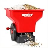 Hecht Handstreuer – Düngestreuwagen – Flexible Streubreite – 3 Liter Streugerät – Universal für den Winterdienst, als Düngerwagen oder Aussaathilfe im Garten für Rasen – kompakter Schleuderstreuwagen