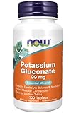 Now Foods, Potassium Gluconate (Kaliumgluconat), 99mg, 100 vegane Tabletten, Laborgeprüft, Glutenfrei, Sojafrei, Vegetarisch, Ohne Gentechnik