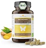 200 BIO Ingwer Kapseln a´600 mg, hochdosiert, in Deutschland hergestellt, nach EU-ÖKO-Standard kultiviert, zertifizierte Bio-Qualität, Ginger, vegan