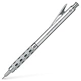 Pentel PG1015-A GraphGear1000 Druckbleistift 0,5 mm Strichstärke, Edelstahlgehäuse mit Härtegradindikator, duale Griffzone, voll versenkbare 4 mm Minenführung, Radierer (Z2-1N), 1 Stück