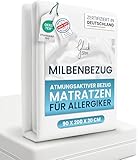 Glückstoff® Premium Milbenbezug Matratze 90x200x20 [Zertifiziert IN Deutschland] Allergiker Bettwäsche Set Anti Milbe - Allergiker Matratzenbezug - Encasing Bettwäsche Anti Milben - Milbenschutzbezug