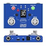 LEKATO Drum Looper Pedal mit Tuner, 30 Drums, 4 Loops mit insgesamt 11 Minuten Aufnahmezeit, mit App zum Anpassen, Bearbeiten und Speichern von Drum Groof, Drum Machine mit Loop, für E-Gitarren-Bass