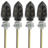 EuAcesry LED Motorrad Blinker, 4 Pcs Mini Licht 12V 5LED M8 Motorradblinker, OptikBlinkerleuchten Motorrad Blinker Licht Wasserdicht Universal Scooter Quad Cruiser Off Road
