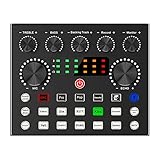 Felliserty V8S Soundkarte Audio Mixer Mischpult Audio Adapter Live Equipment Soundkarte für Telefon Computer