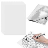 16 Blätter Transparentpapier Bedruckbar Weiß, 112g Pauspapier A4, Pergamentpapier zum Bedrucken, Transparent Pauschpapier für Skizzieren, DIY-Karten, Verpacken, Zeichnen, Laternen