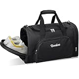 Sovaloo Sporttasche & Reisetasche für Damen und Herren - Gym Bag mit Schuhfach und Nassfach - Ideal für Sport, Fitness und Reisen (Schwarz 45L)