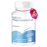Vitamintrend Kalium-Magnesiumcitrat mit 900mg Kalium und 240mg Magnesium, 120 Kapseln hochdosiert, veganes Nahrungsergänzungsmittel ohne Zusätze, in Deutschland hergestellt