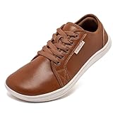 HOBIBEAR Trailrunning Schuhe Männer Leder Minimalistische Outdoor Trail Running Walking Schuhe Braun Größe 43