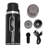 Qcwwy Tragbare Elektrische Espressomaschine, Reisekaffeemaschine für Camping, Mini-wiederaufladbare, Selbsterhitzende Kaffeemaschine für Autoreisen, Camping, Zuhause, Outdoor-Einsatz