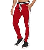 MACLLYN Herren Gym Sweatpants Hip Hop Slim Fit Track Althletic Pants für Jogging, Workout, Gym, Laufen, Training - Rot - XX-Large