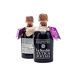 La Secchia - Balsamico Essig aus Modena IGP 'Zwei Sterne', Gereift in 8 Eichenfässern, Mittlere bis Niedrige Dichte, 250 ml Flasche mit Kork-Dosierverschluss, Balsamic Vinegar g.g.A.