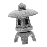 GANAZONO Simulierte Steinlaterne Pagode Gartenverzierung Terrarium Mini-kettensäge Bausatz Mini-pavillon-Statue Bonsai-Werkzeuge Solar- Im Freien Wunderland Bonsai Baum Windspiel Harz