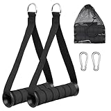 Einhandgriff, 2 Stück Kabelzug Fitness Griffe mit Karabinerhaken, Latzug Griff für fitnessbänder Set für Home Gym Fitness Trizeps Kraftraining Fitnessbänder Latzugstange