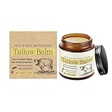 Talgbalsam, Feuchtigkeitscreme Für Gesicht Und Körper, Talg Von Grasgefütterten Rindern Und Roher Honig Und Bienenwachs, Tiefenwirksam Nährende Und Befeuchtende Haut, Nährt Und Beruhigt Trockene Haut