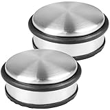 HRB Türstopper, 2er Set aus Edelstahl der Marke HRB - Schwerer Türstopper Boden mit modernen Design, Door Stopper versehen mit Gummiring zum Schutz der Türen (2er Set)