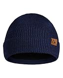 DANISH ENDURANCE Merinowolle Mütze mit Fleece, Warme Wintermütze, Stretchy & Bequem, Unisex, Beanie für Damen & Herren, Blau, Einheitsgröße