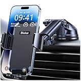 Blukar Handyhalterung Auto Upgrade Handyhalter für Autos Armaturenbrett & Windschutzscheibe KFZ Handy Halterung mit EIN-Knopf-Release 360° Drehbar für iPhone, Galaxy, Mate usw.