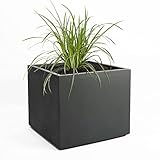 Pflanzwerk® Pflanzkübel Fiberglas XXL Cube Anthrazit 53x65x65cm *Frostbeständiger Blumenkübel* *UV-Schutz* *Qualitätsware*