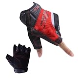 HLDD HANDLANDY Fingerlose Arbeitshandschuhe für Männer, Halbe Finger Arbeitshandschuhe Grip Stoßdämpfende Atmungsaktive Uwrist TPR Anti-Collision Handschuhe für Männer & Frauen