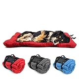 Orthopädisches Hundebett für Kleine Mittlere Große Hunde,wasserdichte Hundematte für Outdoor,Weiches Hundekorb Tierkissen Hundesofa Hundeliege Hundekissen tragbare Bettrolle für Haustiere,Faltbar