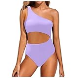 Bikinioberteile-Triangel sexy Badeanzug Einteiliger-Badeanzüge-Strandmode Bikini mädchen(Lila,XL)
