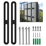 WYYFXY® 2 Stück Briefkasten Befestigung Doppelstabmattenzaun Zubehör 215 × 24mm Edelstahl Flachverbinder für Zaunbriefkasten Briefkasten Zaunmontage Set