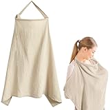 Ksvaye Stillschürze Stilltuch für Unterwegs Stillschal Baumwolle Stilltuch con Verstellbarer Riemen 71 X 95 cm Atmungsaktiver Musselin Stillbezug für Babys Mutter Geschenke (Khakifarbe)