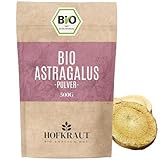 HOFKRAUT BIO Astragaluswurzel Pulver 500g | Tragant-Wurzelpulver | Reines und 100% natürliches Tragacantha Membranaceus Wurzelpulver ohne Zusatzstoffe | Rückstandskontrolliert