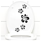 Grandora Klodeckel Aufkleber Hibiskusblüten I schwarz 5er Kreativset I Bad Blüten Blumen Hibiskus Aufkleber Wandaufkleber Wandsticker W916