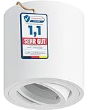 MATO Aufbauspot GU10 weiß - 30° schwenkbar - Ø80x84mm - Aufbaustrahler mit GU10 Fassung - Aluminium Deckenspots Aufputz 230V, Aufbau Spots Decke, Aufbauleuchte - ohne Leuchtmittel