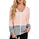 Durio Leicht Regenjacke Damen Wasserdicht Atmungsaktiv Faltbar Windbreaker Mit Kapuze Softshelljacke Fahrradjacke Regencape Rosa Outdoor Jacken L