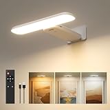 FULEN Bildbeleuchtung Kabellos, Akku Wandleuchte Innen, Kunstleuchten für Malen Foto Portrait, Dart Beleuchtung, LED Wandlampe mit 3 Farbtemperaturen, Fernbedienung mit Timer, Weiß