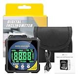 Digitaler Laser Winkelmesser, Lytool Neigungsmesser Laser Wasserwaage mit Vierseitigem Magnet, Doppelseitigem Laser- LCD Display, Type-C Schnittstelle- Magnetische Bevel Box für Holzarbeiten, Bau, DIY