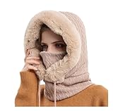 Sturmhaube Damen Gesichtsmaske Winter Warme, Balaclava Schlupfmütze Skimütze Radfahren Mütze Schal, Kopfbedeckung Plüsch Thermo Skimaske Skifahren Radfahren Winddicht