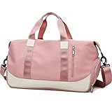 sotirsvs Unisex Sporttaschen Lauftasche Wasserdichte Trainingstaschen Schwimmtaschen Seesäcke mit Nasstaschen und Fächern Atmungsaktiv Verschleißfest Wasserdicht Stilvoll.pink