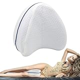 ROXANEPIG Beinkissen, Kniekissen für Seitenschläfer – ergonomisches Seitenschläferkissen für optimale Unterstützung – Memory Foam Kissen für Seitenschläfer stützt Beine, Knie und Rücken (Weiß)